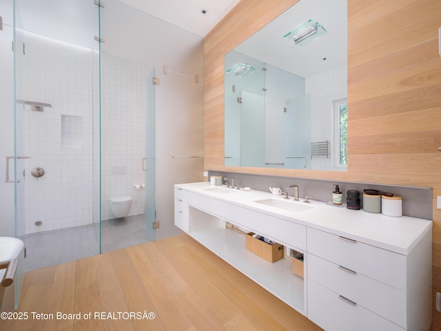 7970 N Granite Ridge Rd, Teton Village, WY 83025 - bathroom with double vanity and a stall shower