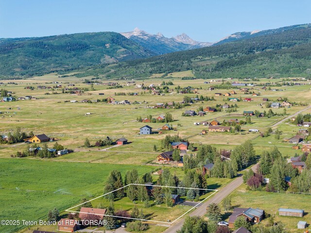5100 Country Club Dr, Victor, ID 83455 - view of rural area featuring property boundaries highlighted and a mountain backdrop