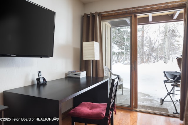 3885 S Lake Creek Dr Unit 1013, Wilson, WY 83014 - home office featuring light wood finished floors