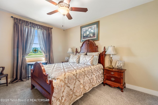 6289 Fox Meadows Dr, Victor, ID 83455 - bedroom with light colored carpet and ceiling fan