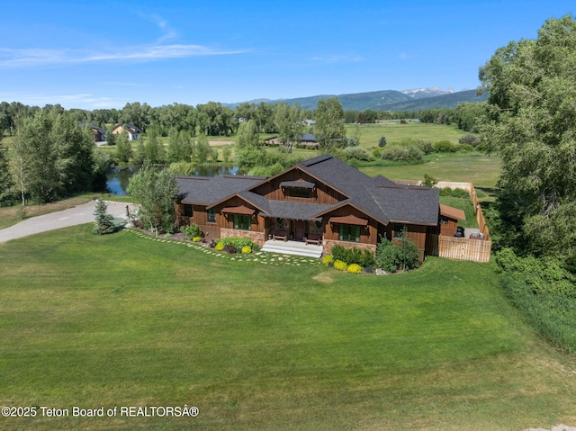 6289 Fox Meadows Dr, Victor, ID 83455 - aerial view of property and surrounding area with mountains