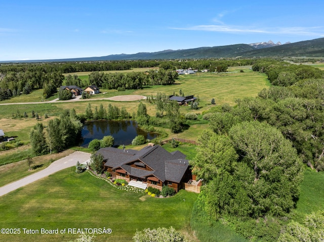 6289 Fox Meadows Dr, Victor, ID 83455 - view from above of property with a water and mountain view