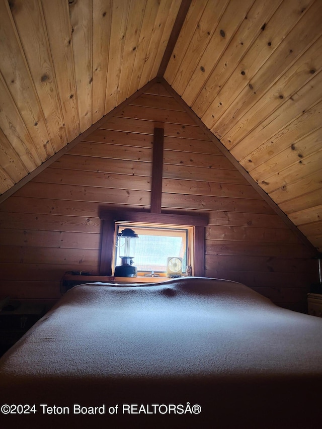 141 W 12250 N, Tetonia, ID 83452 - bonus room featuring wooden ceiling, vaulted ceiling, and wood walls