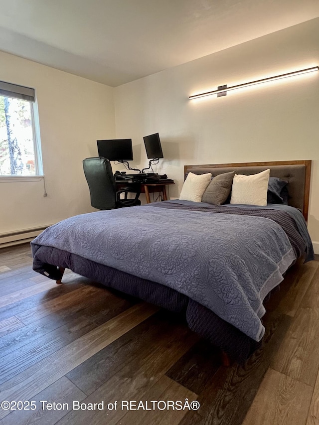 220 Homestead Rd Unit 203, Victor, ID 83455 - bedroom with wood finished floors and a baseboard heating unit
