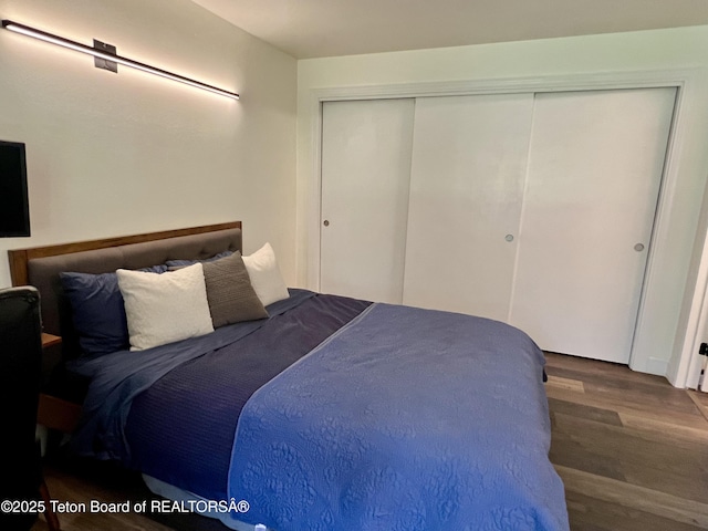 220 Homestead Rd Unit 203, Victor, ID 83455 - bedroom with wood finished floors and a closet