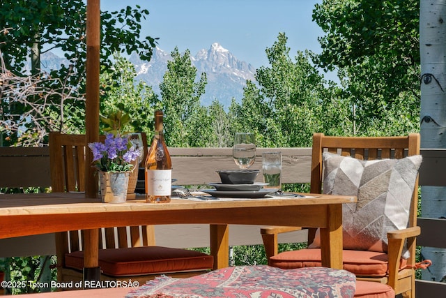 750 N Bar Y Rd, Jackson, WY 83001 - wooden deck featuring a mountain view