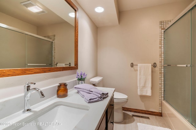 750 N Bar Y Rd, Jackson, WY 83001 - full bathroom featuring vanity, recessed lighting, and shower / bath combination with glass door