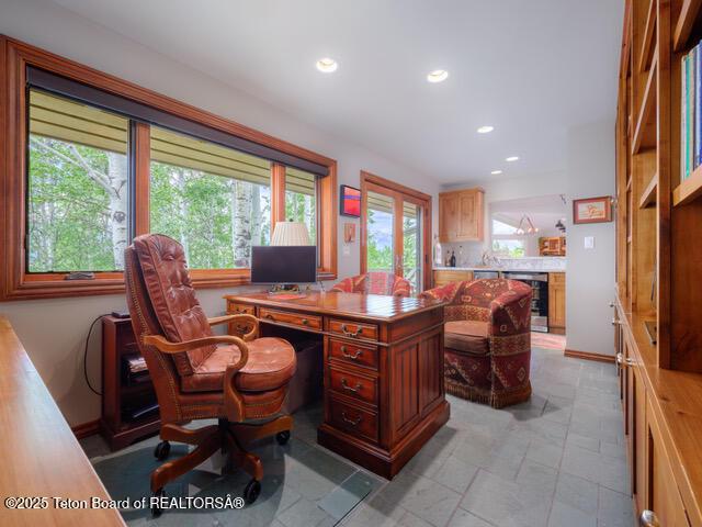 750 N Bar Y Rd, Jackson, WY 83001 - office space with wine cooler and recessed lighting
