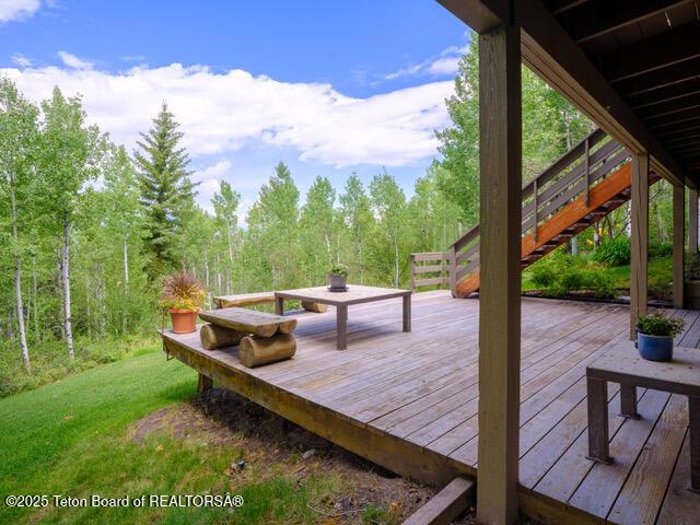 750 N Bar Y Rd, Jackson, WY 83001 - view of wooden deck