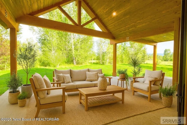 245 Pond Dr, Victor, ID 83455 - view of patio / terrace with outdoor lounge area and a gazebo