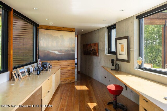 1955 W Bohnetts Rd, Jackson, WY 83001 - bathroom featuring wood-type flooring, plenty of natural light, and recessed lighting