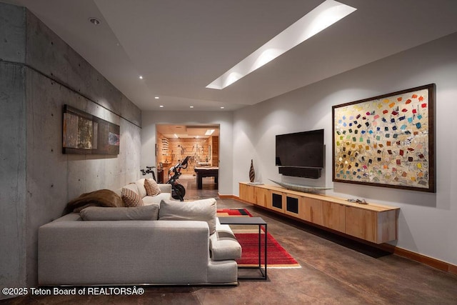 1955 W Bohnetts Rd, Jackson, WY 83001 - living area with recessed lighting and concrete flooring