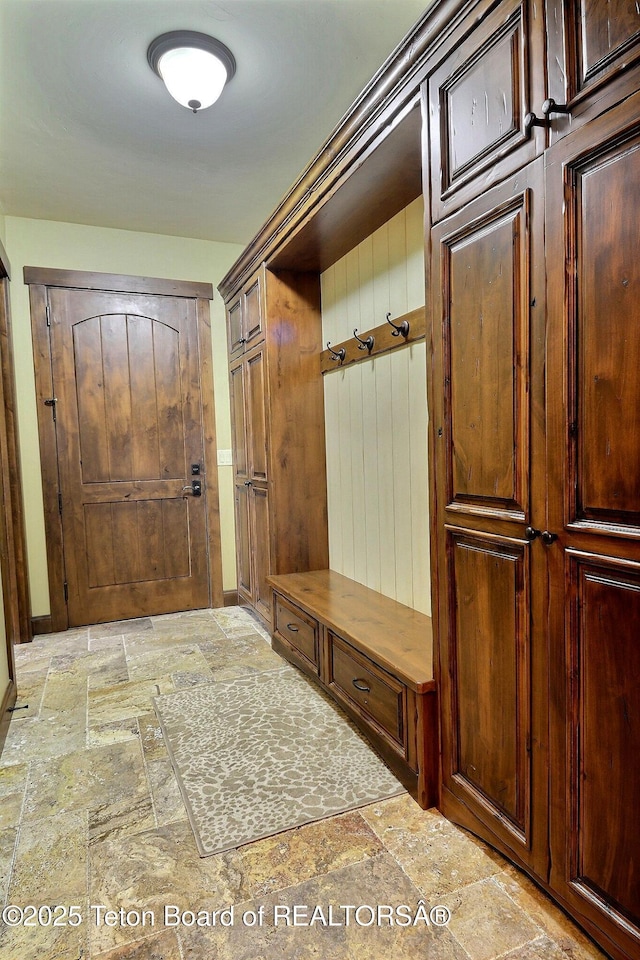 70 Hastings Dr, Victor, ID 83455 - mudroom featuring stone tile flooring