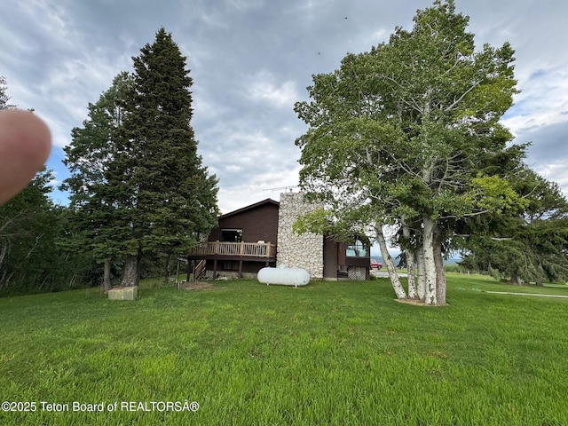 13280 N 3750 W, Felt, ID 83424 - view of grassy yard featuring a wooden deck