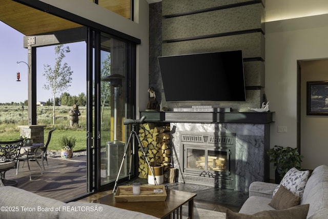 580 Moulton Loop Rd, Jackson, WY 83001 - living area with a large fireplace