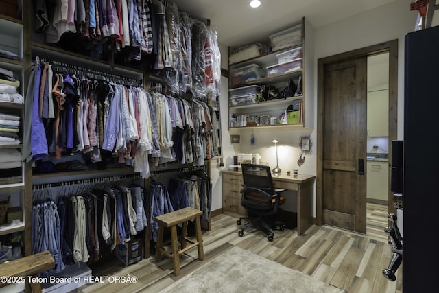 580 Moulton Loop Rd, Jackson, WY 83001 - spacious closet featuring light wood-style floors