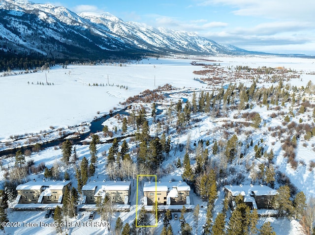 4435 Berry Dr Unit 3611, Wilson, WY 83014 - snowy aerial view featuring a mountain view