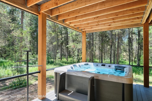 4327 Bridger Rdg, Ashton, ID 83420 - wooden deck featuring a hot tub