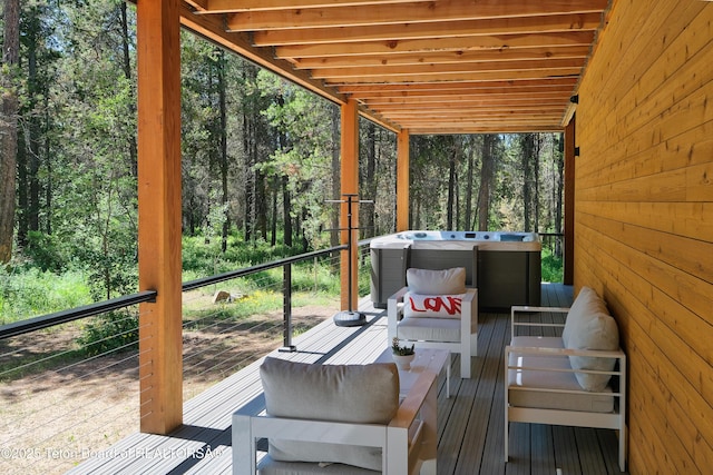 4327 Bridger Rdg, Ashton, ID 83420 - wooden deck featuring a wooded view