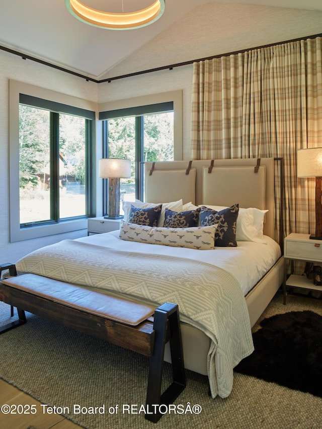 3220 N Teton Pines Dr, Wilson, WY 83014 - bedroom with lofted ceiling