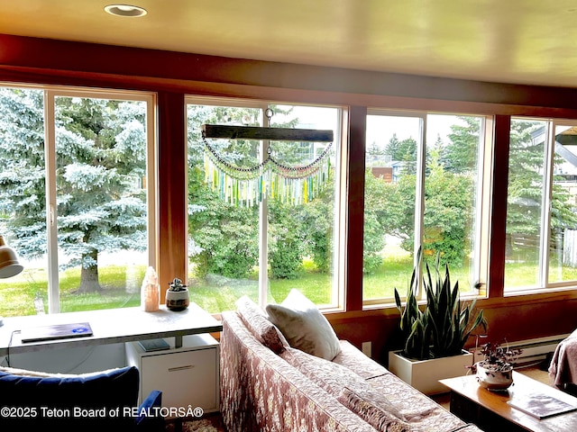 680 E Hall St, Jackson, WY 83001 - sunroom / solarium featuring a baseboard radiator