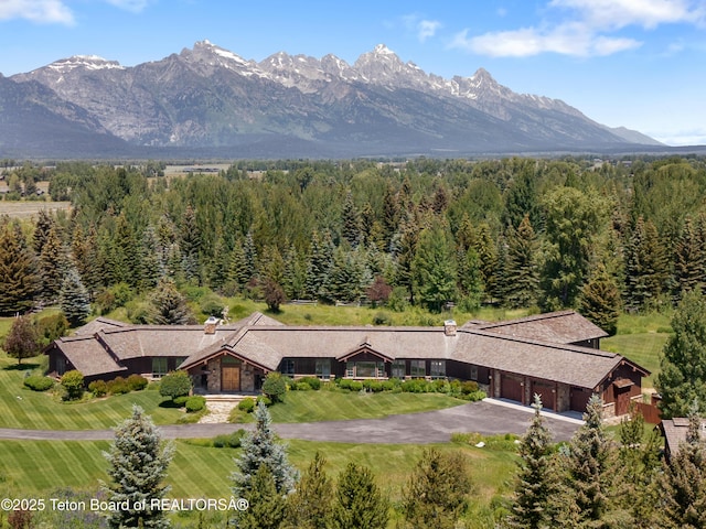500 E Buckwheat Cir, Jackson, WY 83001 - mountain view featuring a heavily wooded area
