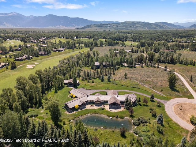 500 E Buckwheat Cir, Jackson, WY 83001 - aerial view of property and surrounding area with a water and mountain view