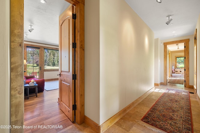 500 E Buckwheat Cir, Jackson, WY 83001 - corridor with baseboards and recessed lighting