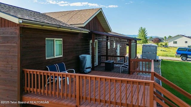 158 Holly Dr, Star Valley Ranch, WY 83127 - wooden deck with a yard