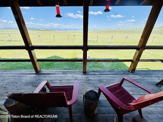 109 E Fontenelle Dr, Daniel, WY 83115 - wooden deck featuring a rural view and a yard