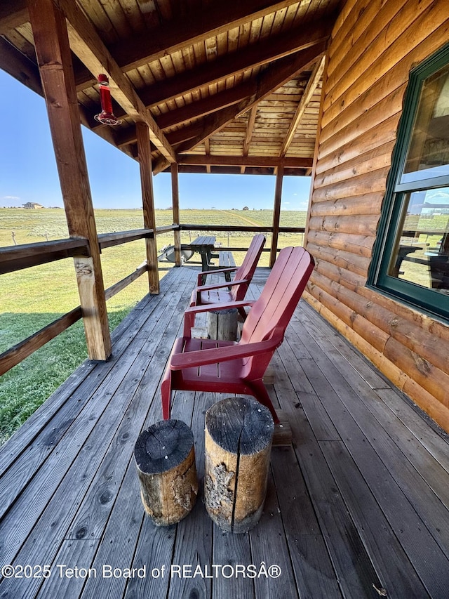 109 E Fontenelle Dr, Daniel, WY 83115 - wooden deck with a rural view