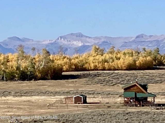 109 E Fontenelle Dr, Daniel, WY 83115 - surrounding community featuring a mountain view and a storage shed