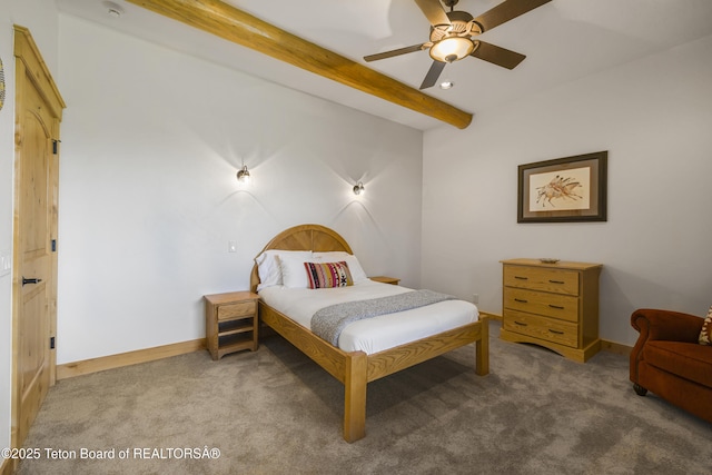 8157 Ripplinger Rd, Driggs, ID 83422 - bedroom featuring beam ceiling and carpet