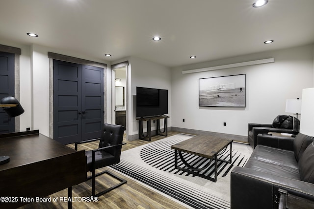 42 Airport Rd, Afton, WY 83110 - living room featuring recessed lighting and light wood finished floors