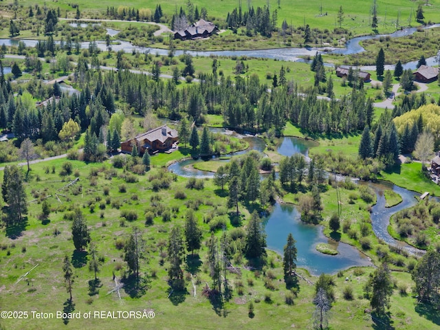 590 S Sandhill Crane Rd, Wilson, WY 83014 - aerial view of property and surrounding area featuring a large body of water and rural landscape