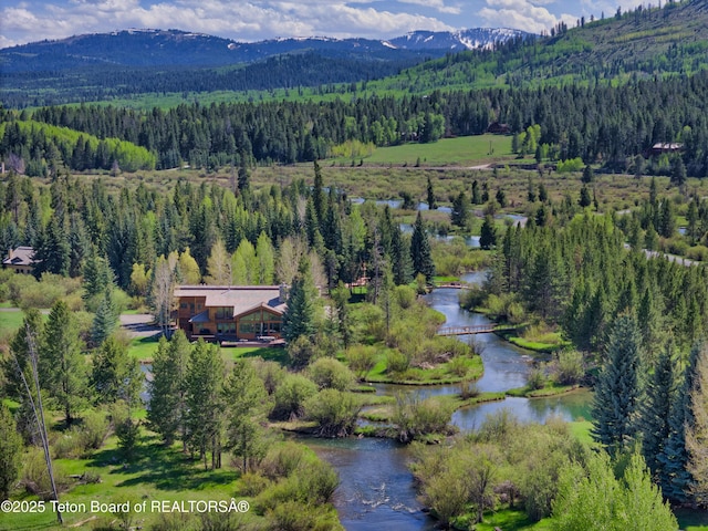 590 S Sandhill Crane Rd, Wilson, WY 83014 - aerial overview of property's location featuring a forest and a water and mountain view