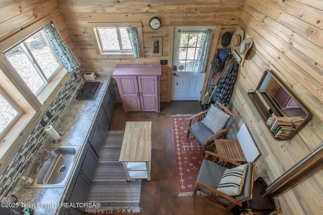 66 Elkhorn Dr, Thayne, WY 83127 - living area featuring wooden walls