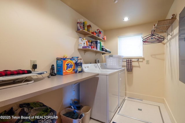 6790 N Timothy Rd, Jackson, WY 83001 - laundry room featuring washer and clothes dryer and recessed lighting