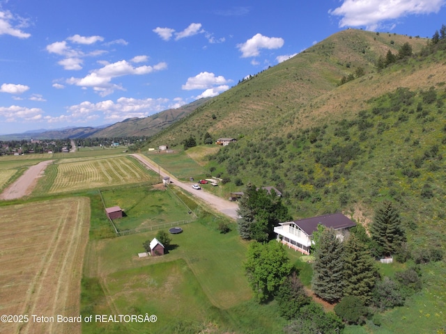 870 Sky View Ln, Afton, WY 83110 - aerial view of sparsely populated area with a mountain backdrop