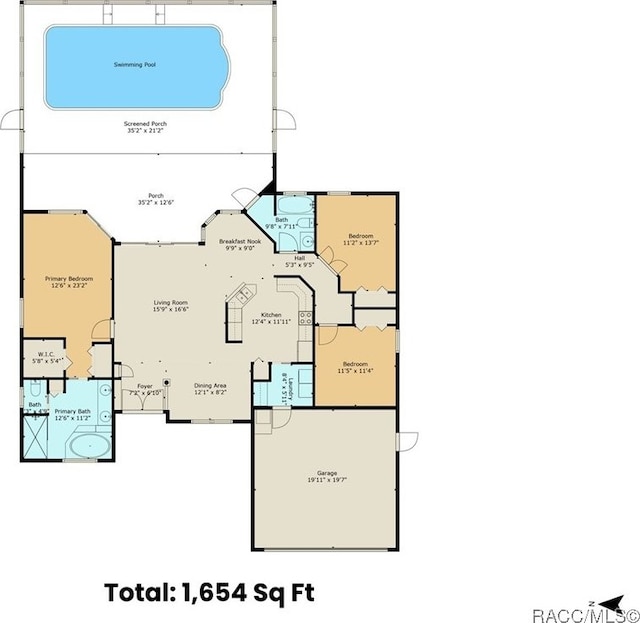 8583 N Tibet Ter, Dunnellon, FL 34433 - view of floor plan / room layout