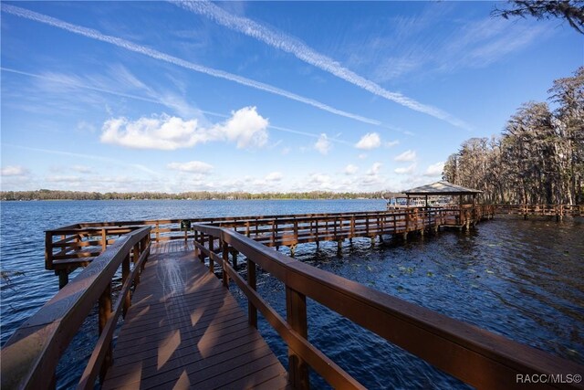 21312 Preservation Drive, Central Pasco, FL 34638 - dock area with a water view and a gazebo