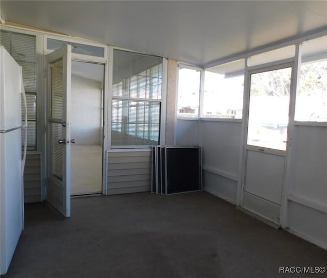 view of unfurnished sunroom