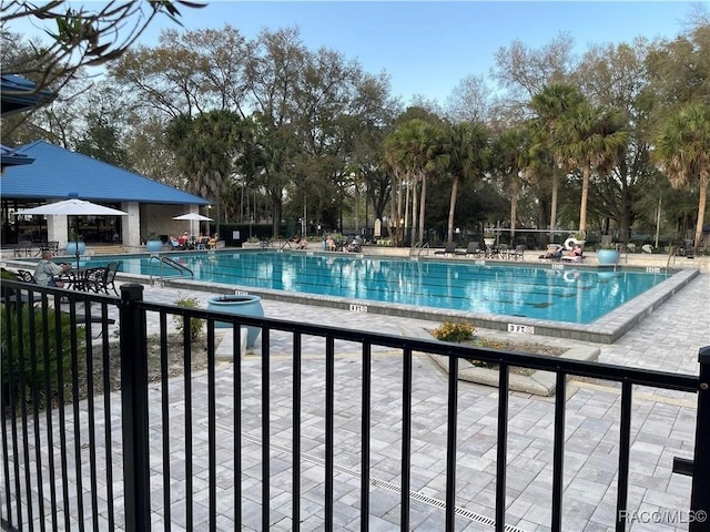 view of pool featuring a patio