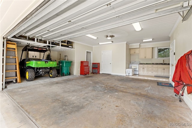 garage with sink