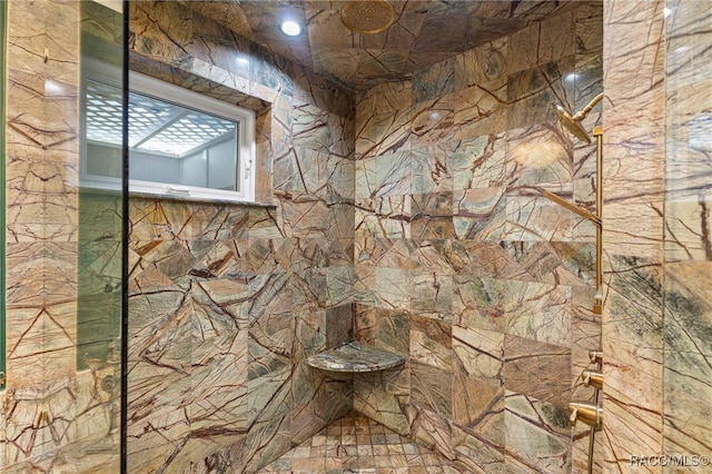 interior space featuring walk in shower