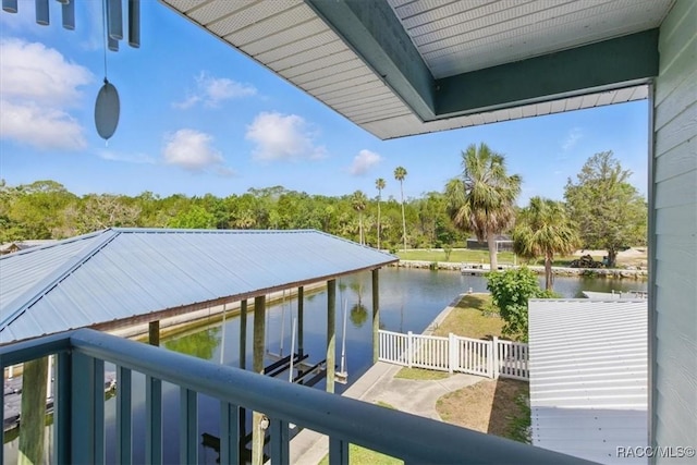 42 Magnolia Ave, Yankeetown, FL 34498 - balcony with a water view and view of scattered trees