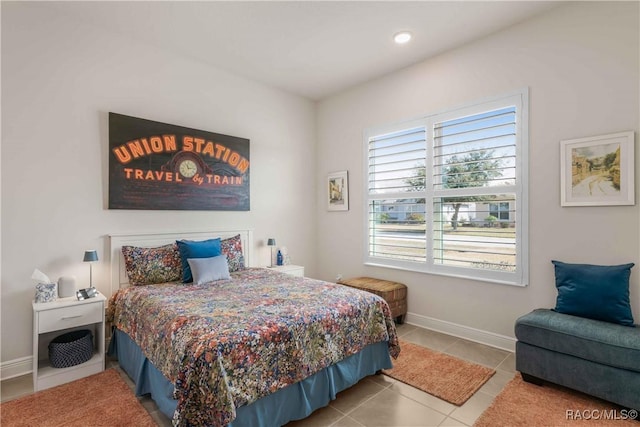 view of tiled bedroom