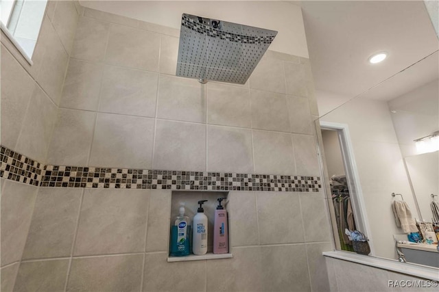 bathroom featuring walk in shower