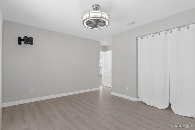 unfurnished bedroom featuring light hardwood / wood-style flooring