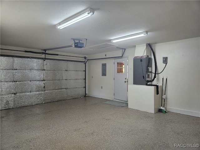 7781 N Lazy Trl, Crystal River, FL 34428 - garage featuring a garage door opener, electric panel, baseboards, and heating unit